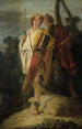 Giovanni Battista Tiepolo - Ung mand med bue og stort pilehylster og hans følgesvend med et skjold — visning af kunstværket
