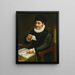 Portræt af en mand, der sidder ved et bord med en åben bog, der læser et brev - Giovanni Battista Trotti — indrammet kunstværk på væggen