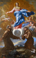 L'Immaculée Conception med helgenerne Frans af Assisi og Antonius af Padua - Giovanni Benedetto Castiglione — visning af kunstværket