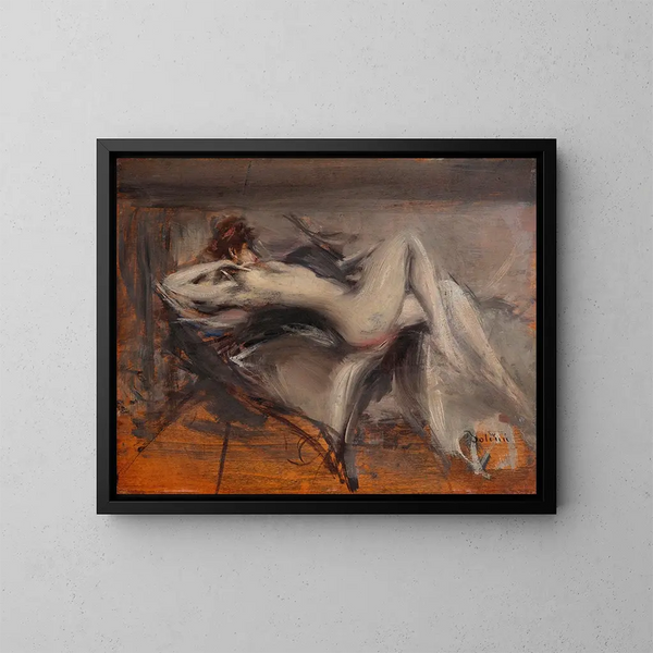 Nu kvinde - Giovanni Boldini — indrammet kunstværk på væggen