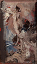 det feminine maleri med tigerhinde - Giovanni Boldini — visning af kunstværket
