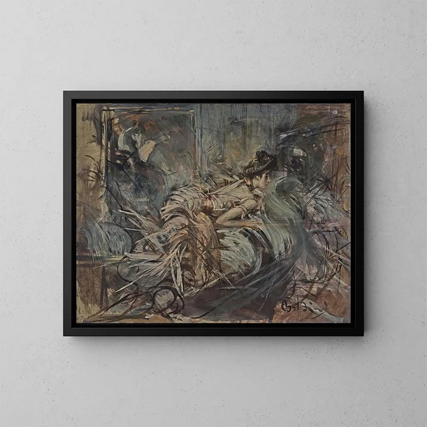 Le modèle de l'artiste - Giovanni Boldini — indrammet kunstværk på væggen