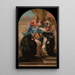 Jomfru Maria med Barnet med tre helgener - Giovanni Domenico Tiepolo — indrammet kunstværk på væggen