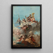 Triumf af Dyden - Giovanni Domenico Tiepolo — indrammet kunstværk på væggen