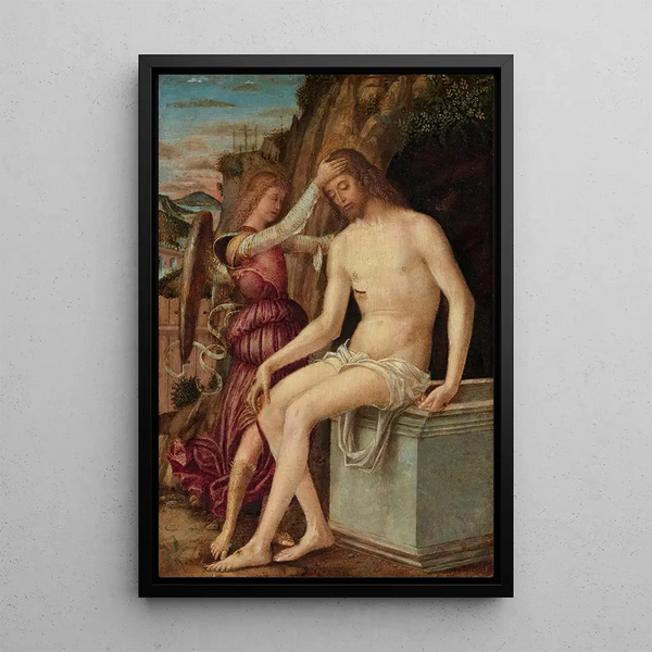 Le Christ ressuscité avec un ange - Giovanni Francesco Maineri — indrammet kunstværk på væggen