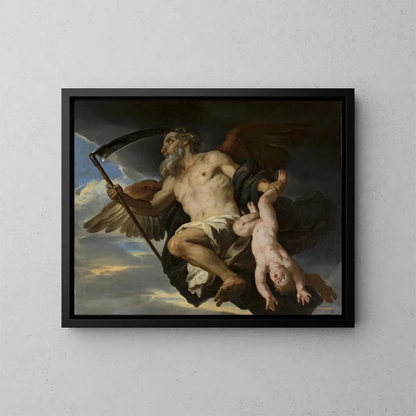 Chronos - Giovanni Francesco Romanelli — indrammet kunstværk på væggen