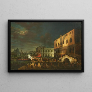 Giovanni Grubacs - Venice a Feast on the Piazzetta at Night.webp