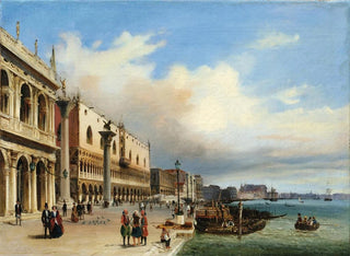 Giovanni Grubas - Venice A View of the Riva degli Schiavoni with the Doges Palace.webp