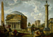 Vue fantastique med Pantheon og andre monumenter fra det antikke Rom - Giovanni Paolo Panini — visning af kunstværket