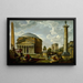 Vue fantastique med Pantheon og andre monumenter fra det antikke Rom - Giovanni Paolo Panini — indrammet kunstværk på væggen