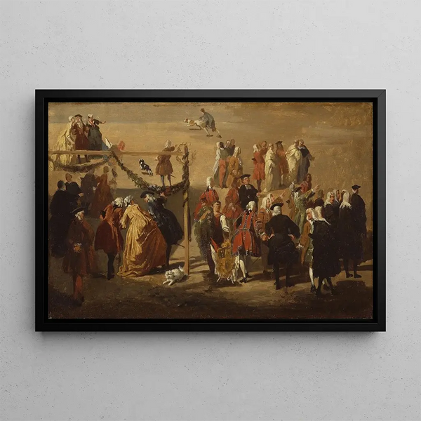 Festival på Piazza Navona - Giovanni Paolo Panini — indrammet kunstværk på væggen