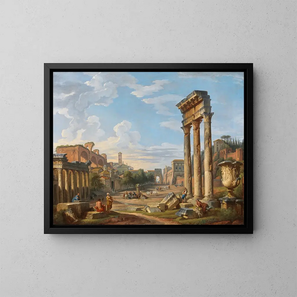 Le Forum romain - Giovanni Paolo Panini — indrammet kunstværk på væggen