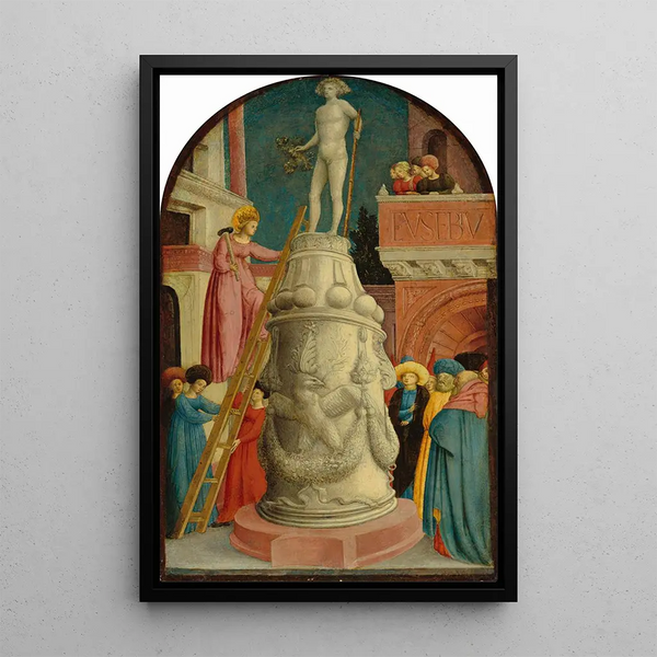 Sainte Apollonie, der ødelægger en hedensk idol - Giovanni d'Alemagna | Reproduction — indrammet kunstværk på væggen