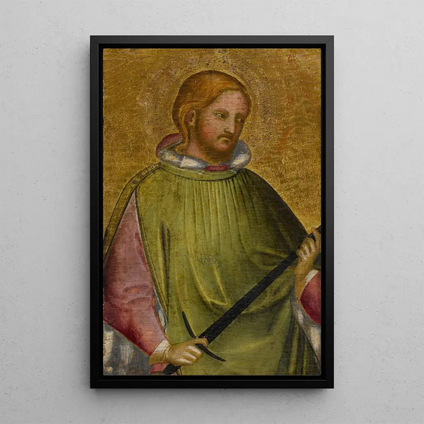 Saint Martin, der holder sit sværd - Giovanni di Bartolomeo Cristiani — indrammet kunstværk på væggen