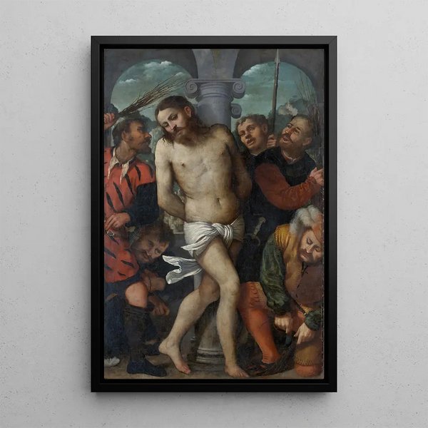 La Flagellation - Girolamo Romanino — indrammet kunstværk på væggen
