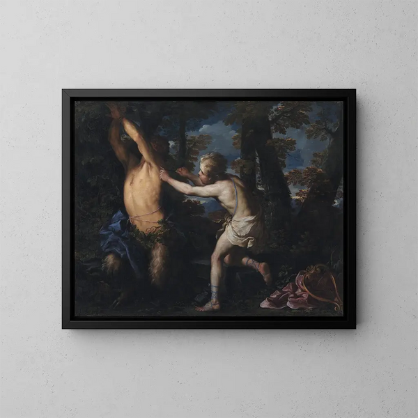 Apollon dépouillant Marsyas - Girolamo Troppa — indrammet kunstværk på væggen
