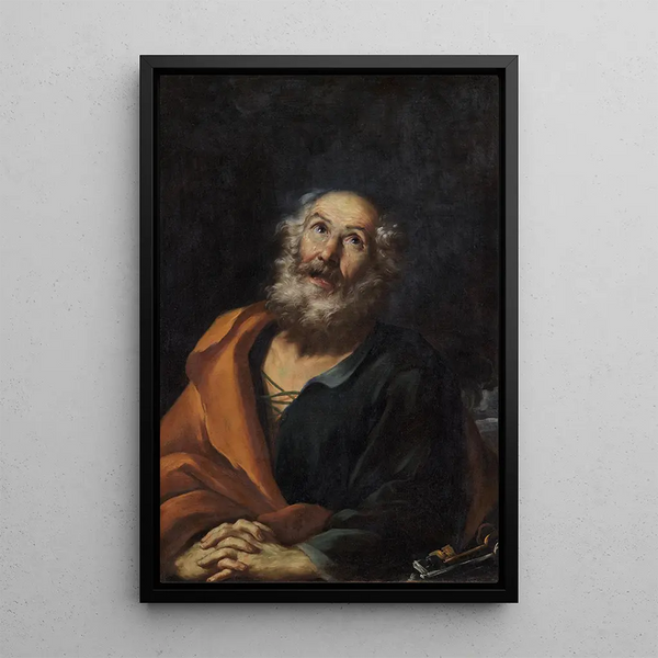 Saint Pierre pénitent - Girolamo Troppa — indrammet kunstværk på væggen