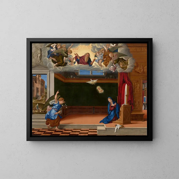 L'Annonciation - Girolamo da Santacroce — indrammet kunstværk på væggen
