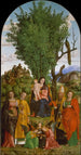 Jomfru Maria med Barnet med helgener - Girolamo dai Libri — visning af kunstværket
