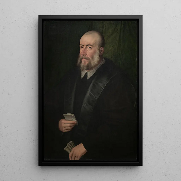 Portrait af en gammel mand - Giulio Campi — indrammet kunstværk på væggen