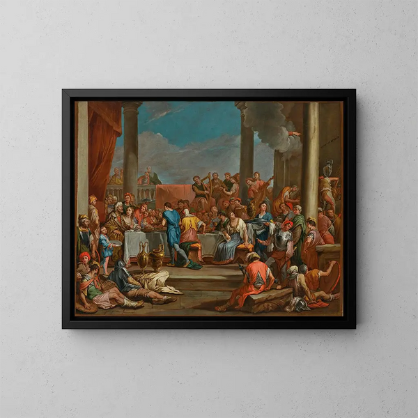 Le Festin de Balthazar - Giulio Carpioni — indrammet kunstværk på væggen