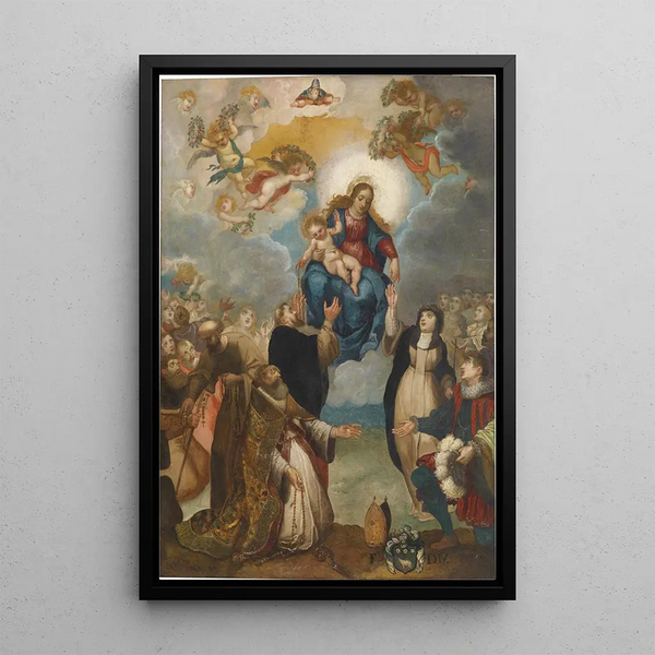 Remise du rosaire - Giulio Cesare Angeli — indrammet kunstværk på væggen