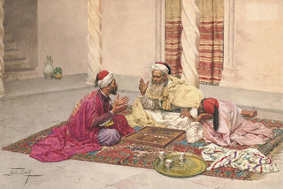 Giulio Rosati - Backgammon Players In A Courtyard.webp