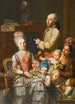 Portrait af Antonio Ghedini og hans familie - Giuseppe Baldrighi — visning af kunstværket