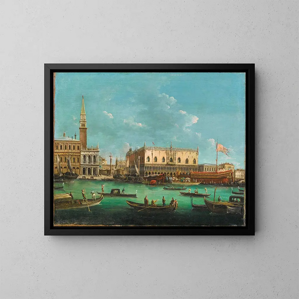 Giuseppe Bernardino Bison | Maleri af Le Bucintoro au Molo de Venise le jour de l'Ascension — indrammet kunstværk på væggen