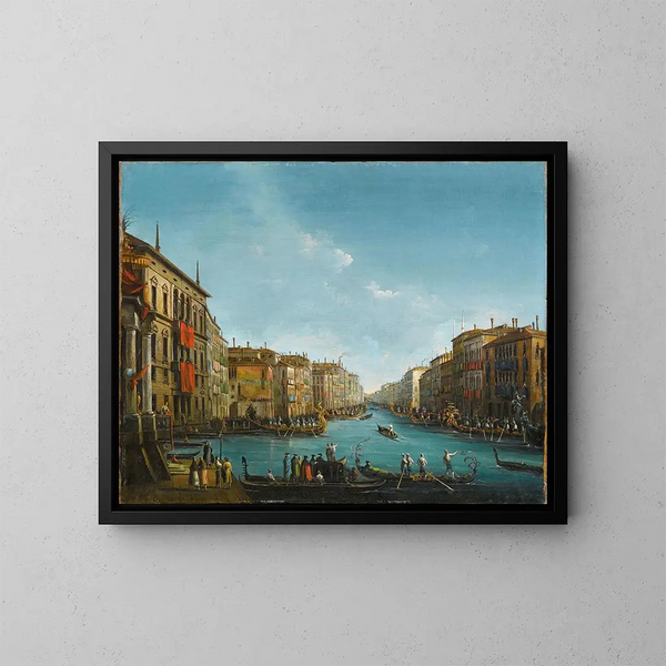 La régate sur le Grand Canal à Venise - Giuseppe Bernardino Bison — indrammet kunstværk på væggen