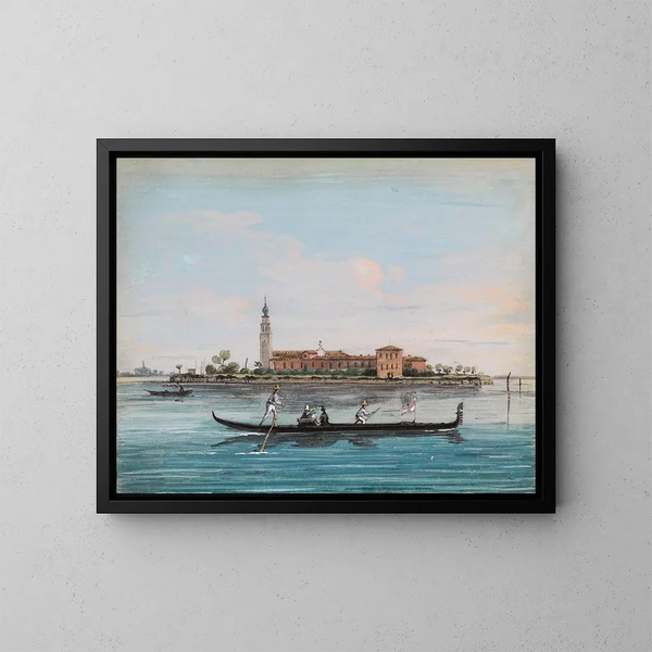 Vue de Venise de San Lazzaro degli Armeni - Giuseppe Bernardino Bison — indrammet kunstværk på væggen