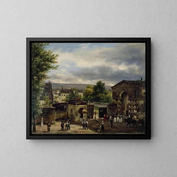 La barrière de la rue Royale à Montmartre - Giuseppe Canella — indrammet kunstværk på væggen