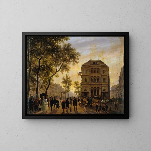 Le Théâtre de l'Ambigu-Comique og boulevard Saint-Martin - Giuseppe Canella — indrammet kunstværk på væggen