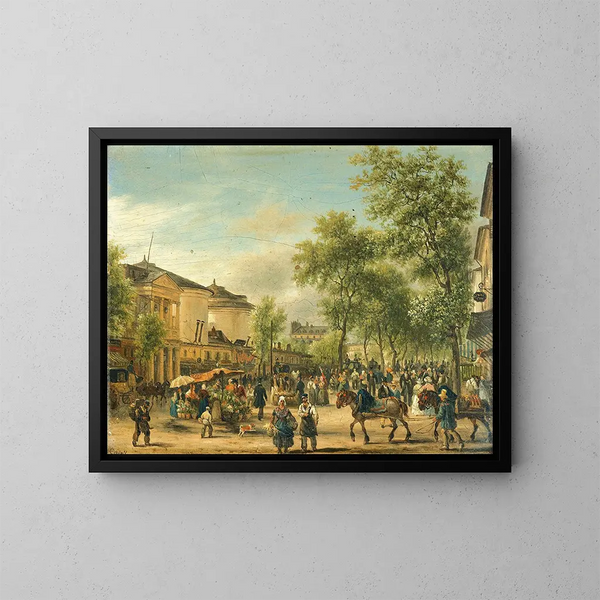 Giuseppe Canella | Vue de Paris sur le boulevard Montmartre — indrammet kunstværk på væggen