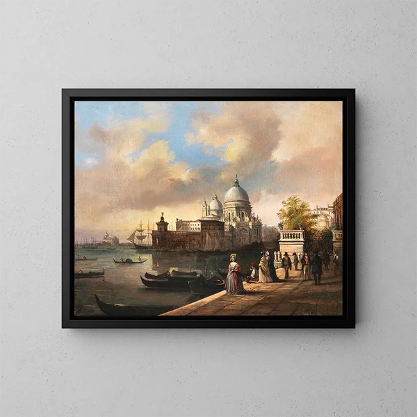 Entrée de Venise aux Giardini Reali - Giuseppe Canella — indrammet kunstværk på væggen