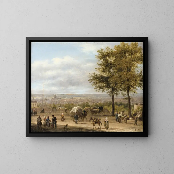 Vue des hauteurs de Paris - Giuseppe Canella — indrammet kunstværk på væggen