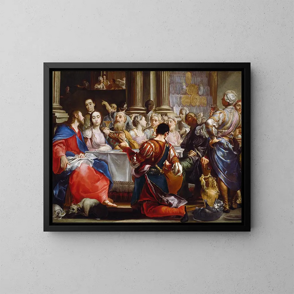Les Noces de Cana - Giuseppe Maria Crespi — indrammet kunstværk på væggen
