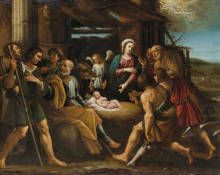 L'Adoration des bergers - Giuseppe Vermiglio — visning af kunstværket