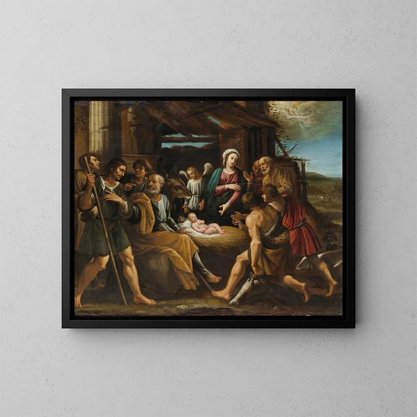 L'Adoration des bergers - Giuseppe Vermiglio — indrammet kunstværk på væggen