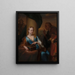 En unødvendig moralepjevelse - Godfried Schalcken — indrammet kunstværk på væggen