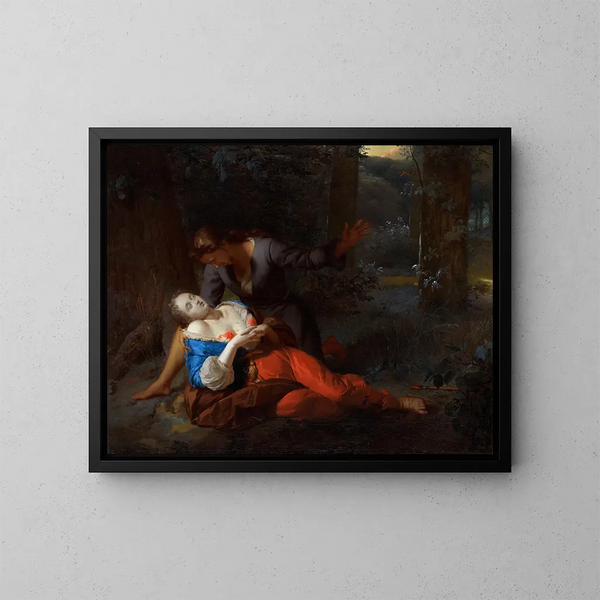 Céphale og Procris - Godfried Schalcken — indrammet kunstværk på væggen