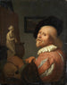 Portrait af en kunstner i sit atelier - Godfried Schalcken — visning af kunstværket
