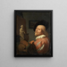 Portrait af en kunstner i sit atelier - Godfried Schalcken — indrammet kunstværk på væggen