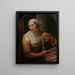 Kvinde der sælger sild - Godfried Schalcken — indrammet kunstværk på væggen
