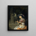 Kvinde, der fletter en blomsterkrans - Godfried Schalcken — indrammet kunstværk på væggen