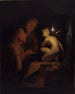"Young man and woman studying a Venus statue by lamplight" af Godfried Schalcken — visning af kunstværket