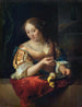en ung kvinde med citron - Godfried Schalcken — visning af kunstværket