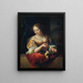 en ung kvinde med citron - Godfried Schalcken — indrammet kunstværk på væggen