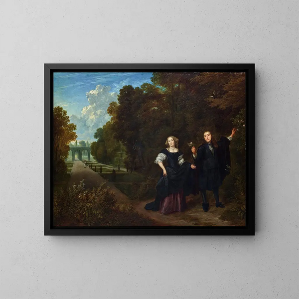 La Promenade - Gonzales Coques — indrammet kunstværk på væggen