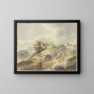 Gottlieb Welt - Ein Bauer treibt seine Khe den Berg herab.webp